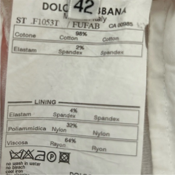 DOLCE & GABBANA WHITE PANTS  made in Italy - Picture 4 of 11